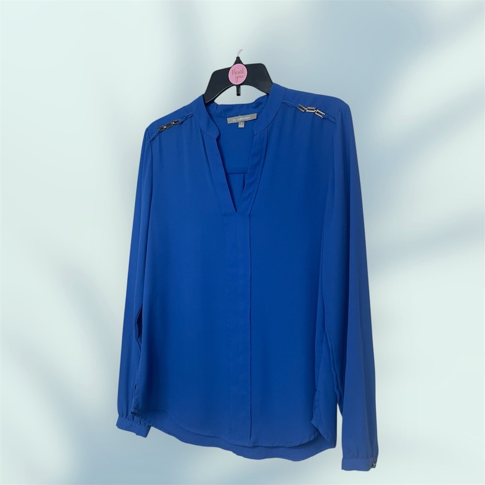 NY Collection Royal Blue Blouse ~ Sz S ~ Professional or Office Wear‎